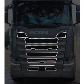 Scania S inox hűtőrács keret szett