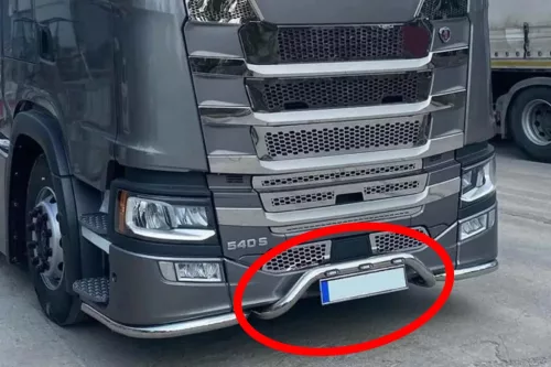 Scania S / R inox lökhárító közép konzol
