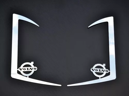 Volvo Euro6 inox díszkeret sarokelemre párban