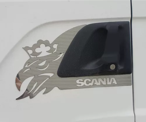Scania inox ajtókilincs dísz párban Kivágott