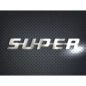 SUPER inox felirat SZÖGLETES