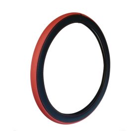 Bőr hatású kormányvédő 44-46cm vajbőr, Piros