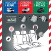 Bőr Peugeot Expert üléshuzat 2016-tól Közép öves Tálcáshoz
