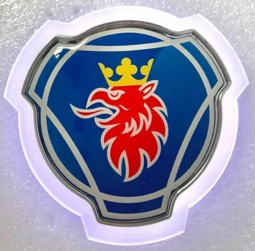 KÉK Scania világító logó FEHÉR fénnyel