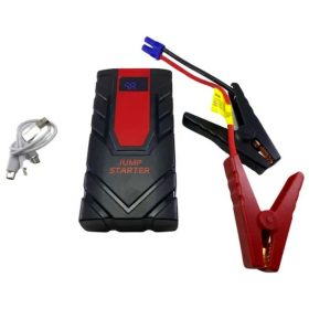   Mini járműindító (bikázó) powerbank, USB töltővel és LED lámpával