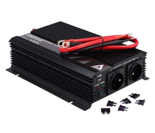 Inverter / Áramátalakító 12V 1600W+USB módosított SZINUSZOS