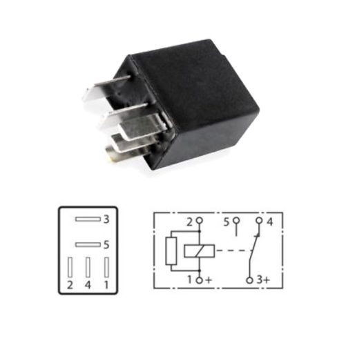 Relé 24V 20/30A 5 lábú keskeny