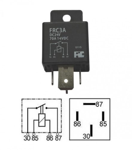 Relé 24V 70A 4 lábú