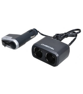 2-es szivargyújtó elosztó+USB átfordító 12/24V