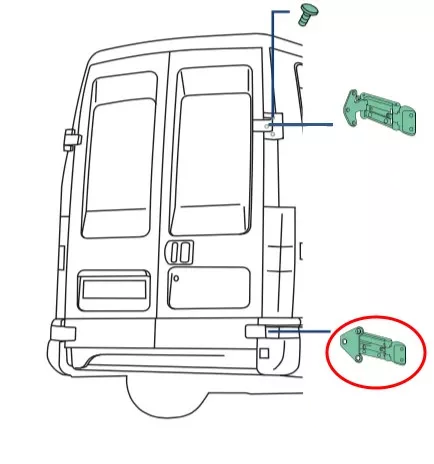 Iveco Daily HÁTSÓ ajtózsanér JOBB / BAL erősített