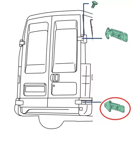 Iveco Daily HÁTSÓ ajtózsanér JOBB / BAL erősített