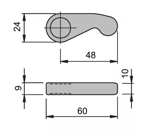 Zár kampó inox teli