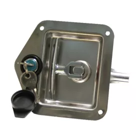  Süllyesztett zár inox, kihajtható kilinccsel 121x124 KESKENY profilba