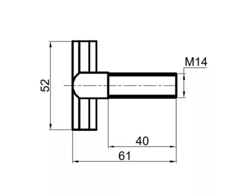 T-nyelv süllyesztett zárhoz M14x1,5  61mm