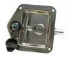Süllyesztett zár inox, kihajtható kilinccsel 121x124 SZÉLES profilba