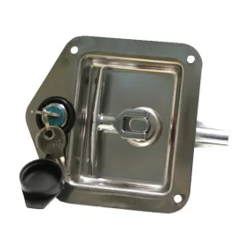  Süllyesztett zár inox, kihajtható kilinccsel 121x124 SZÉLES profilba