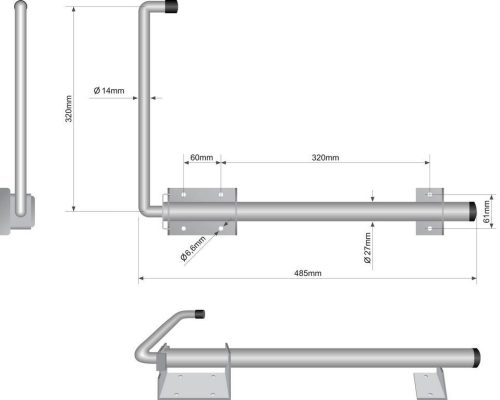 Rugós ajtókitámasztó 52cm