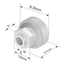 Szimpla ponyva görgő 26x8/21mm SCHMITZ, TSE, VERSUS