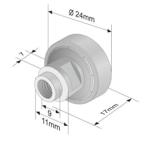 Szimpla ponyva görgő 24x7/17mm SESAM