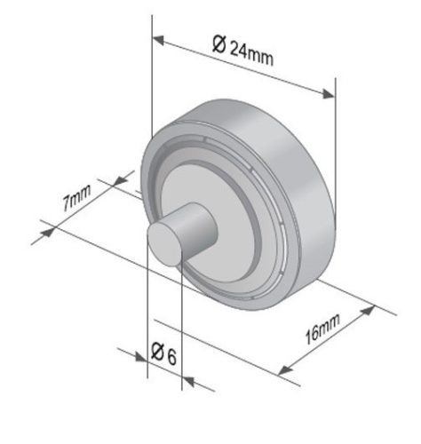 Szimpla ponyva görgő 24x7/16mm szegecses EDSCHA