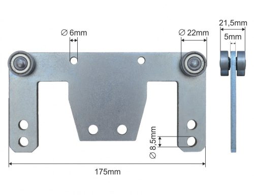 Ponyva görgő kétoldalas dupla 22mm KÖGEL, HESTAL, CLONIC