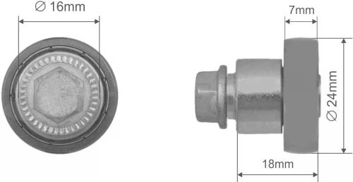 Szimpla ponyva görgő 24x7/18mm KÖGEL