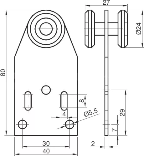 Ponyva görgő kétoldalas szimpla 24mm EXTRA