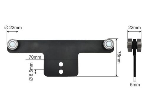 Ponyva görgő kétoldalas dupla 22mm KÖGEL