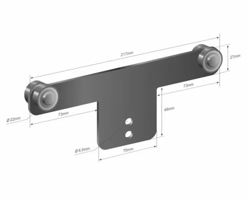Ponyva görgő kétoldalas dupla 22mm KÖGEL