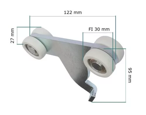 Ponyva görgő kétoldalas dupla 30mm SCHMITZ FÜLES