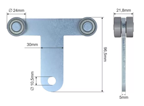 Ponyva görgő kétoldalas dupla 24mm EDSCHA