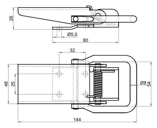 Oldalfal kapocs 144 x 70