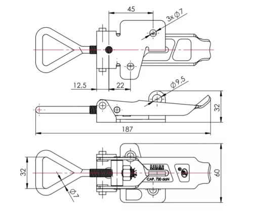 Oldalfal kapocs 187 x 60