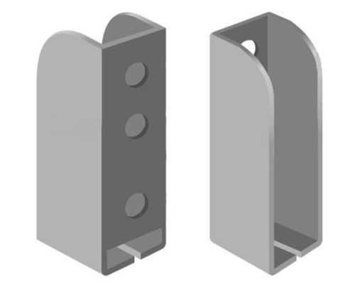 Oldalprofil tartó foglalat 25x109mm csavarozható