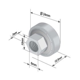   Szimpla ponyva görgő 24x7/15,5mm EDSCHA, TSE, ECO LITE PLUS