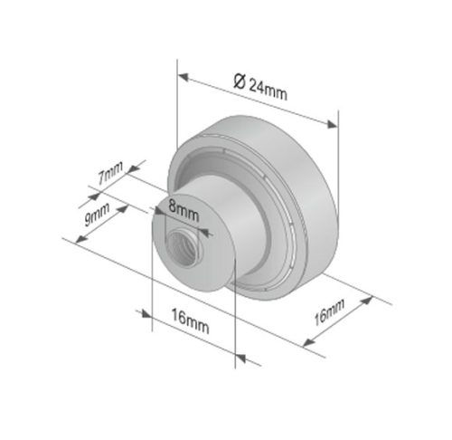 Szimpla ponyva görgő 24x7/16mm EDSCHA