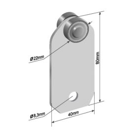 Ponyva görgő kétoldalas szimpla 22mm széles