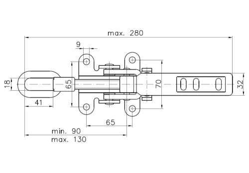 Erősített platózár / billencszár 280mm