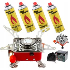 Mini gázfőző hordozható +4 db gázpalack