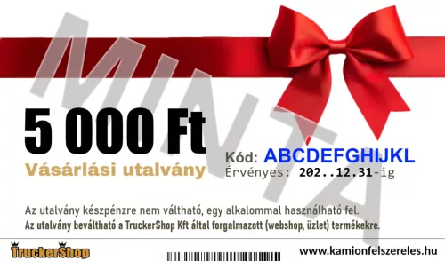 Online vásárlási utalvány 5000 Ft