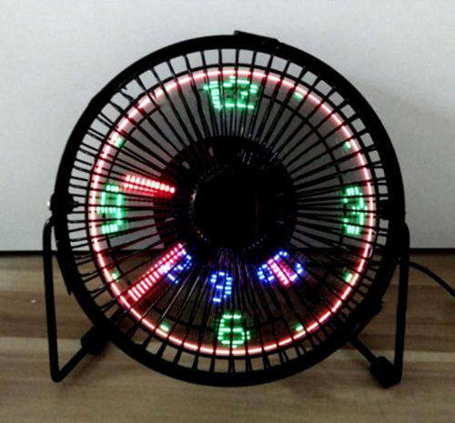 Ventillátor USB LED órával és hőmérővel