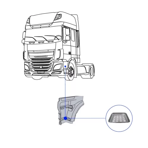 Daf XF106 középső lépcsőbetét BAL
