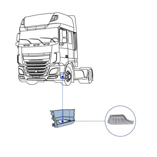 Daf XF106 alsó lépcsőbetét BAL