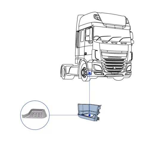 Daf XF106 alsó lépcsőbetét JOBB