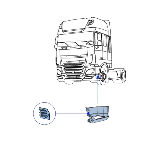 Daf XF106 alsó lépcső ajtó Bal