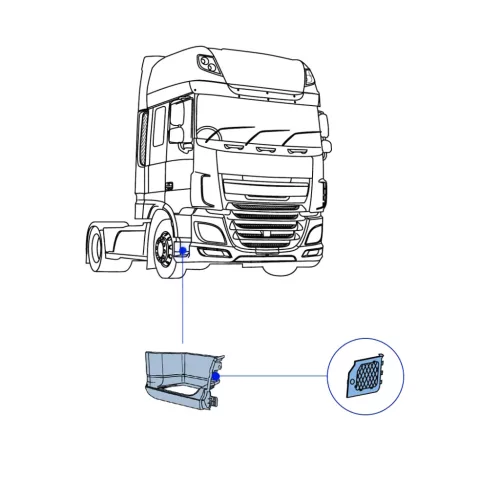 Daf XF106 alsó lépcső ajtó Jobb