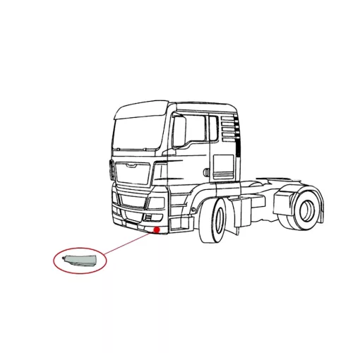 Man TGX lökhárító sarokelem BAL