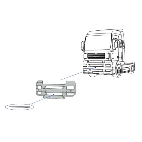 Man TGA hosszú fellépő betét a lökhárítóra