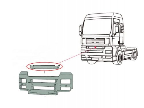 Man TGA nagyfülke első lökhárító felső spoiler