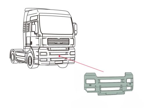 Man TGA első lökhárító nagyfülkés FEHÉR